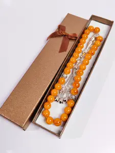 Resin Prayer Beads Gift Box, Detachable Flower Tassels, 10mm Round Beads Tasbih, Islamic Jewelry, Eid Al-Fitr & Father's Day Gift