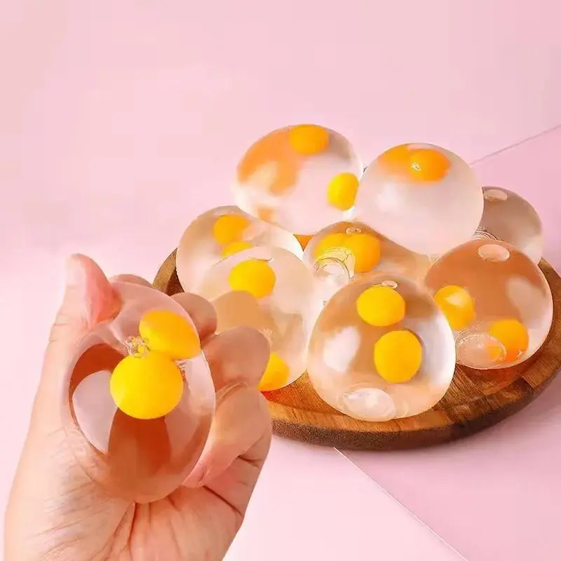 Yolk Balls for Kids Splat Ball Squishy Clear Egg Yolk Fun Squeeze Toy Anxiety Reducer for Kids Adults Birthday Party Favors