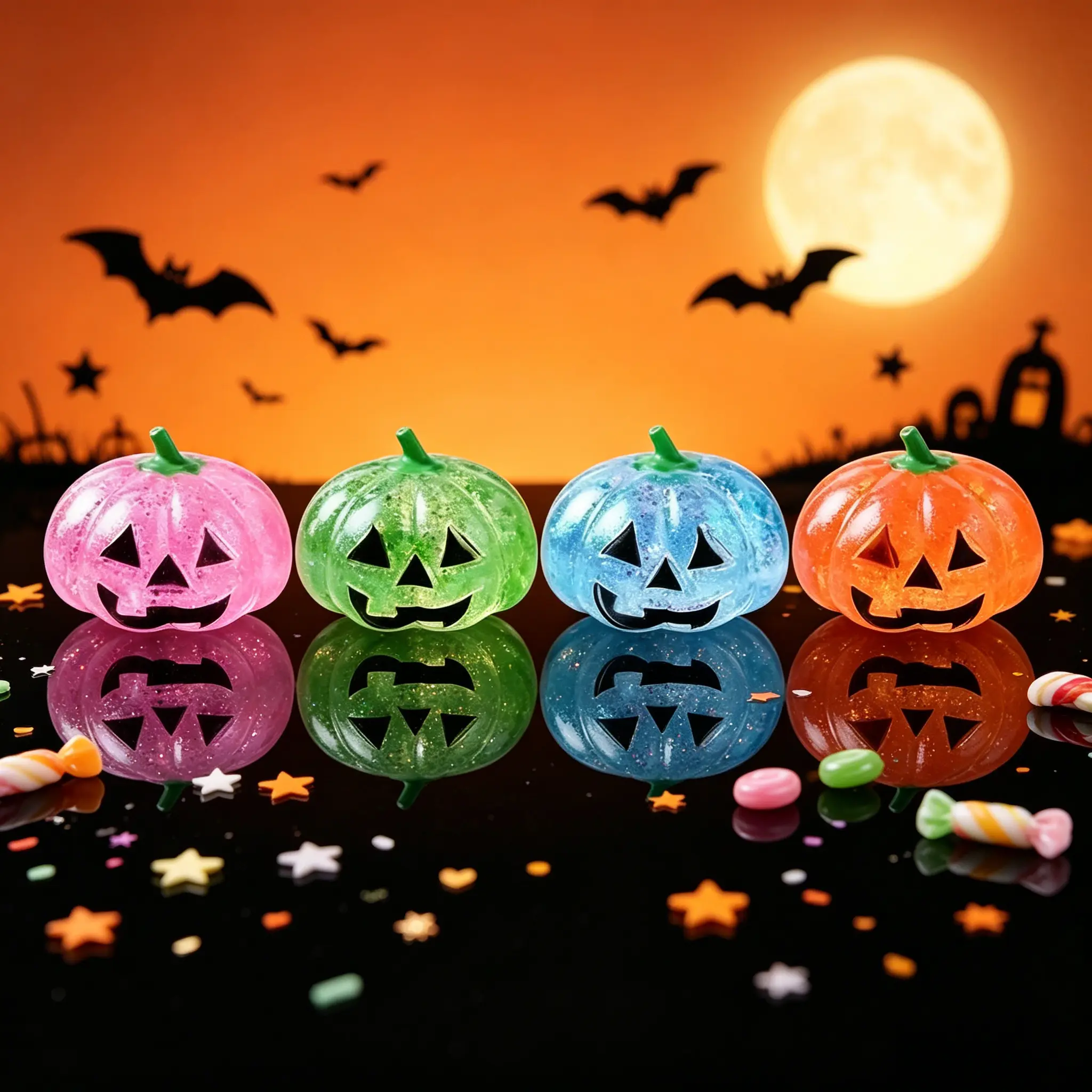 Halloween Pumpkin Head Glitter Maltose Squishy, Cute Pumpkin Fidget Squeeze Toy, Soft Maltose Material, Slow Rising Stress Relief Toy.Great Gifts for Halloween Party, Perfect for Kids Gift Exchange & Holiday Presents
