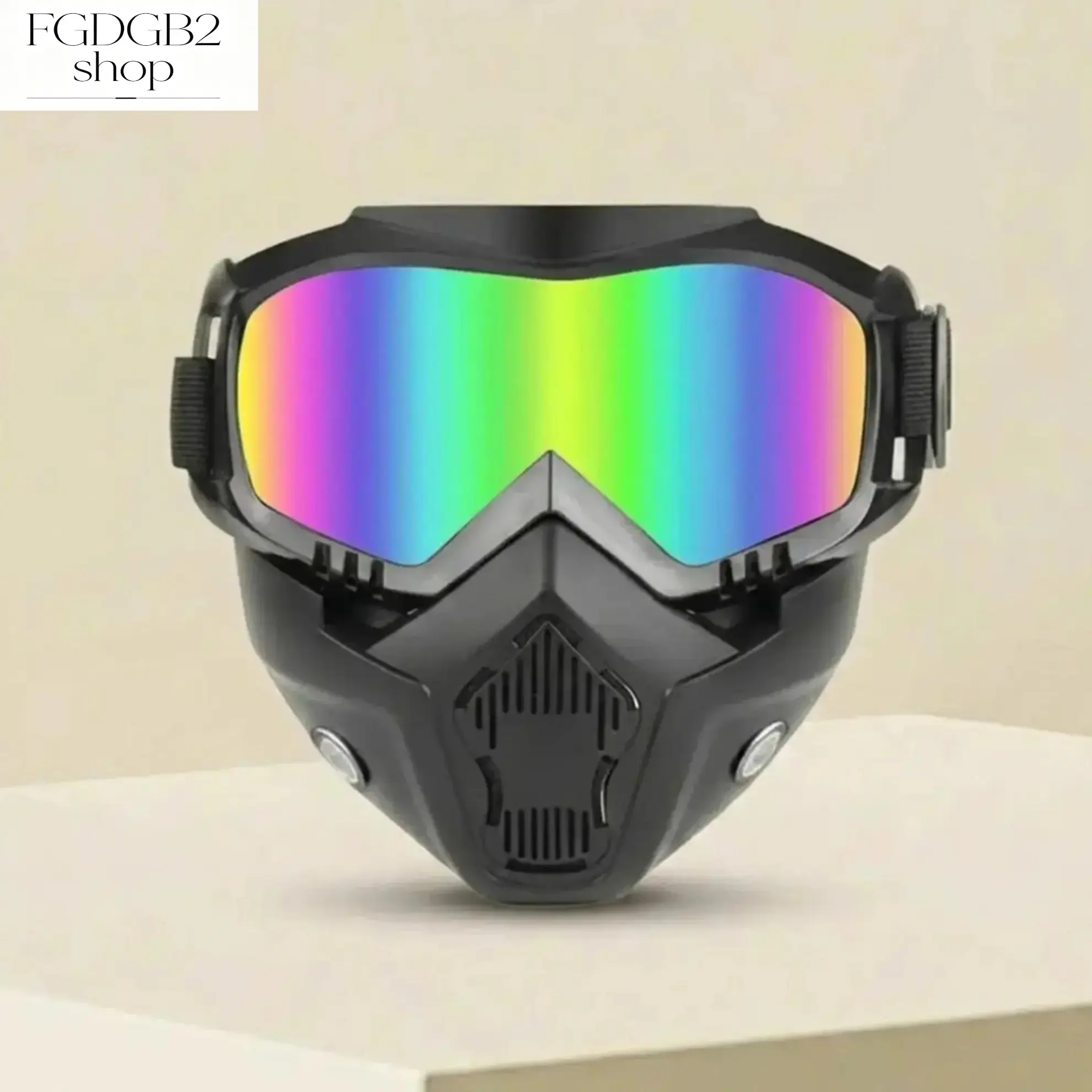 Polypropylene Full Face Shield Protective Gear - Anti-Fog Goggles, Windproof Dustproof Breathable Wraparound Visor, Motorcycle Face Mask Motorbike Protective Gear for Cycling, Outdoor Work