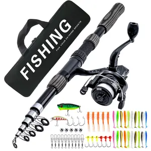Telescopic Fishing Rod & Reel Combo – Pre-Spooled Reel with Tackle Box & Carry Bag, Ready-to-Use Portable Kit for Outdoor Fishing