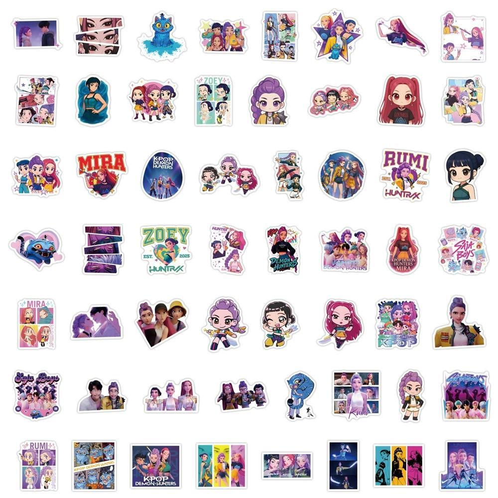 55-110PCS K-POP Demon Hunters Sticker Film Television Peripheral Computer Decorative Stickers Waterproof Vinyl Toy Kid Gifts