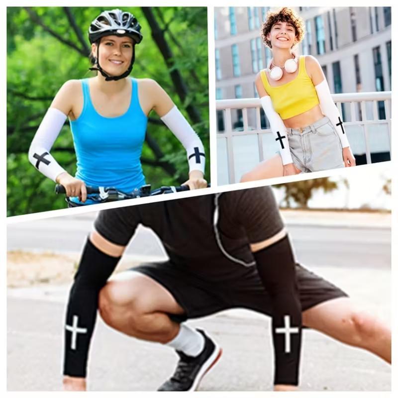 Sports Compression Arm Sleeves – Cross Pattern Faith-Inspired Design, Elastic Breathable Support for Men & Women, Athletic Sleeves for Football, Training, Gym Workouts & Outdoor Sports Sports Compression Arm Sleeves – Cross Pattern Faith-Inspired Design, Elastic Breathable Support for Men & Women, Athletic Sleeves for Football, Training, Gym Workouts & Outdoor Sports