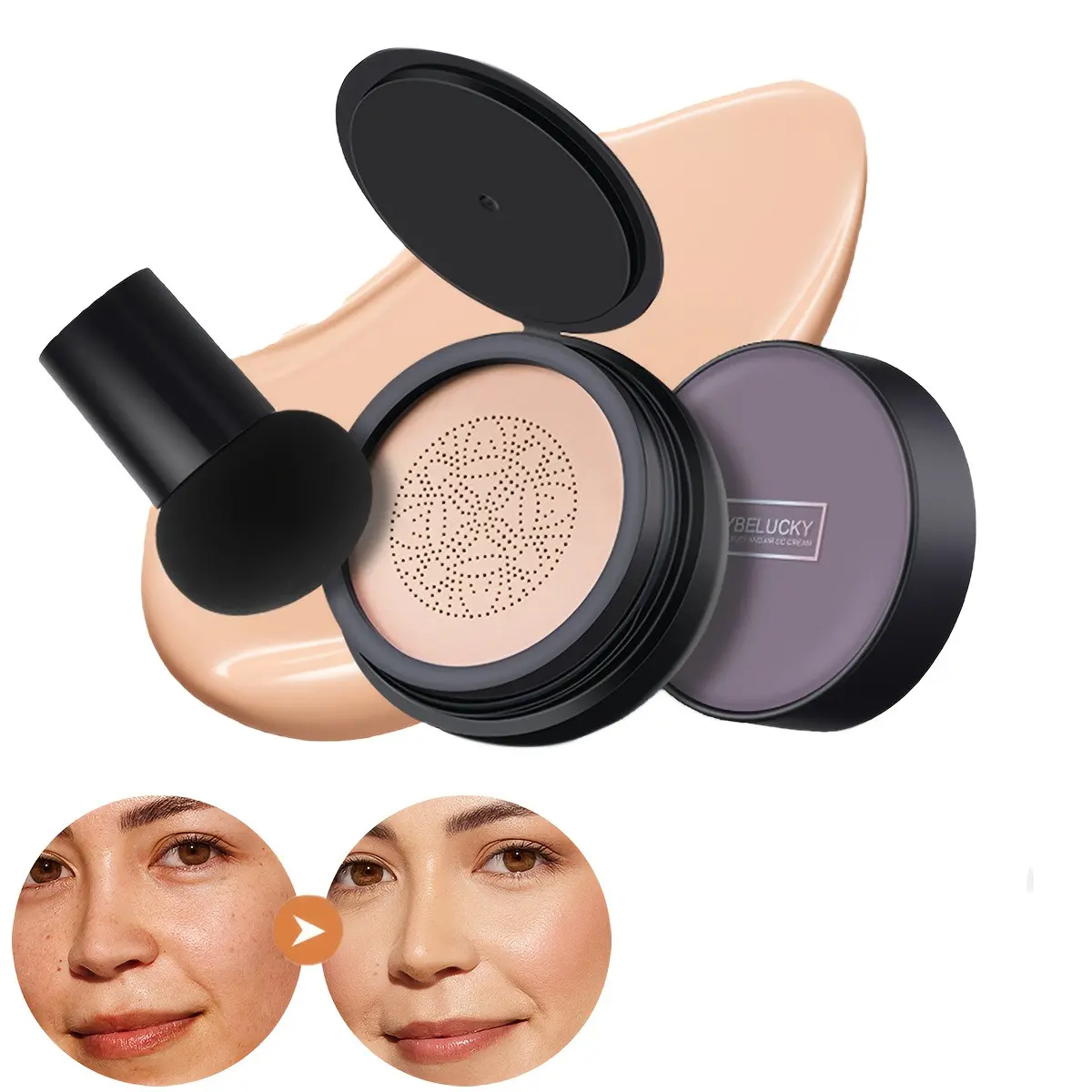 3-In-1 CC Cream Foundation, Long-Lasting Moisturizing Concealer, Buildable Coverage, Perfect Makeup All Day, No Darkening, Single Pack