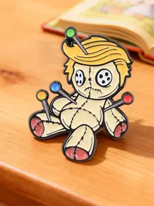 Strange Sewn Cotton Doll Badge, Mysterious Horror Nail Pin Puppet, Enamel Back Pack Decoration, Lapel Pin, Unique Fashion Accessory