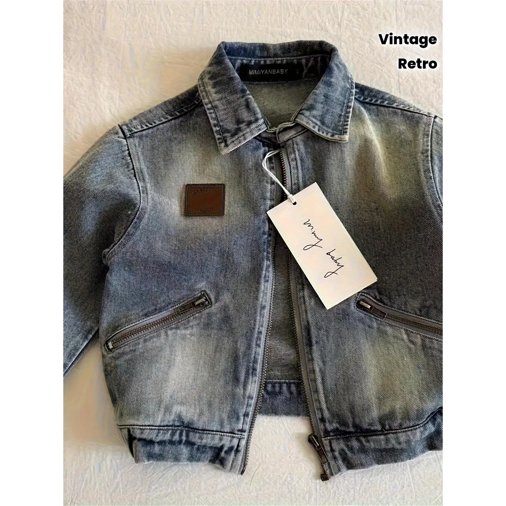 Black Friday to Christmas Discounts! Vintage Washed Denim Jacket for Kids 2025, Distressed Korean Style Retro Coat Suitable for Spring And Fall. Can Be Washed by Machine Or by Hand for Ages 5 to 15
