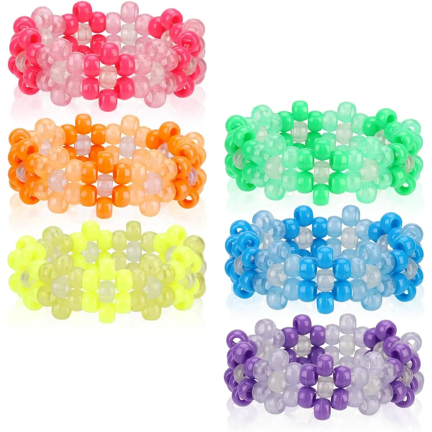 Flower Rave Kandi Bracelets Stretch Rave Candy Bracelets Multi Color Beaded Flower Kandi Cuff Rave Accessories Jewelry Music Party Favor for Women Friends EDM Party Music Festival