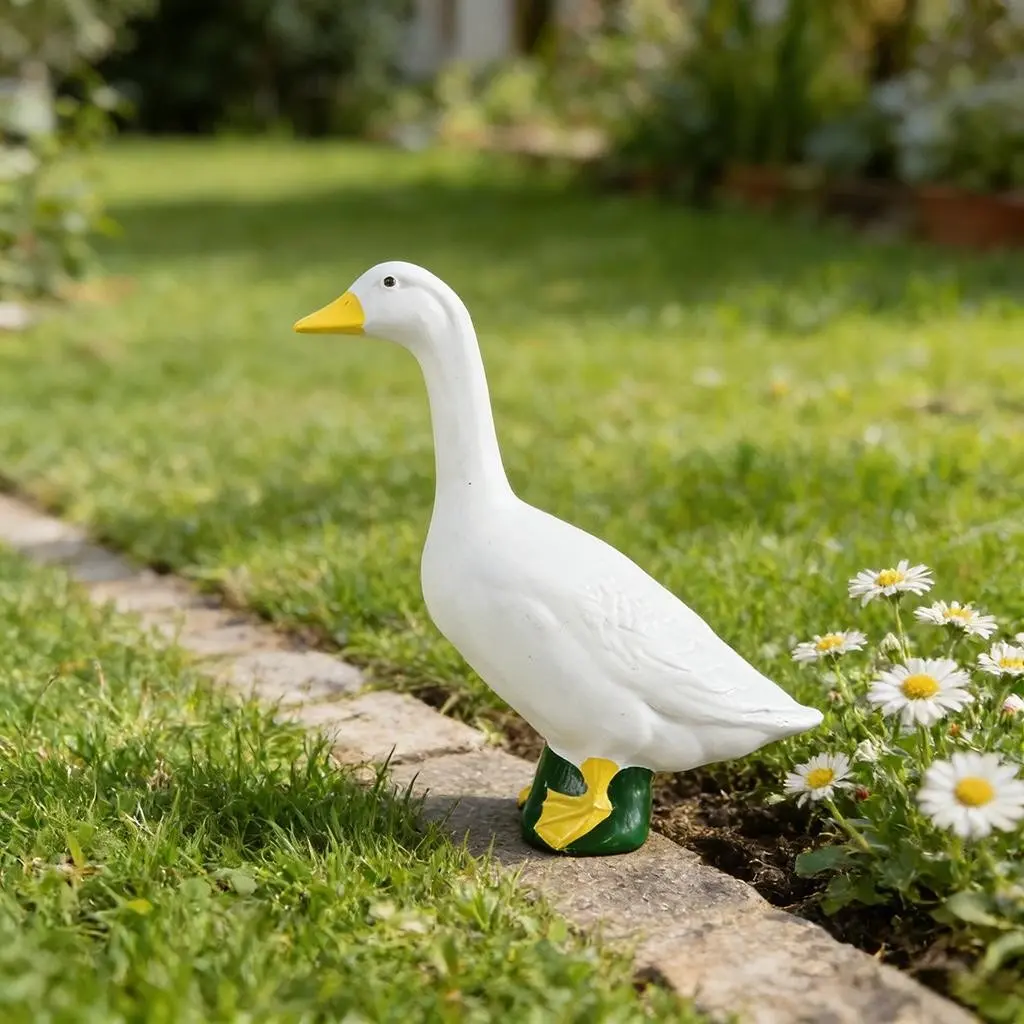 Union Products Porch Goose Statue 6.5" Tall, Wild Goose Outdoor Decor, with Painted Highlights, Durable Plastic for Indoor/outdoor Use