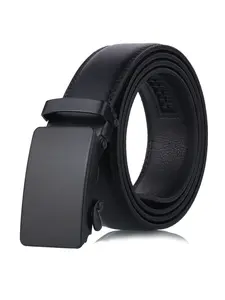 New Men's Leather Belt with Automatic Buckle, Fashionable Casual Waistband for Young Men, Versatile Business Pants Strap