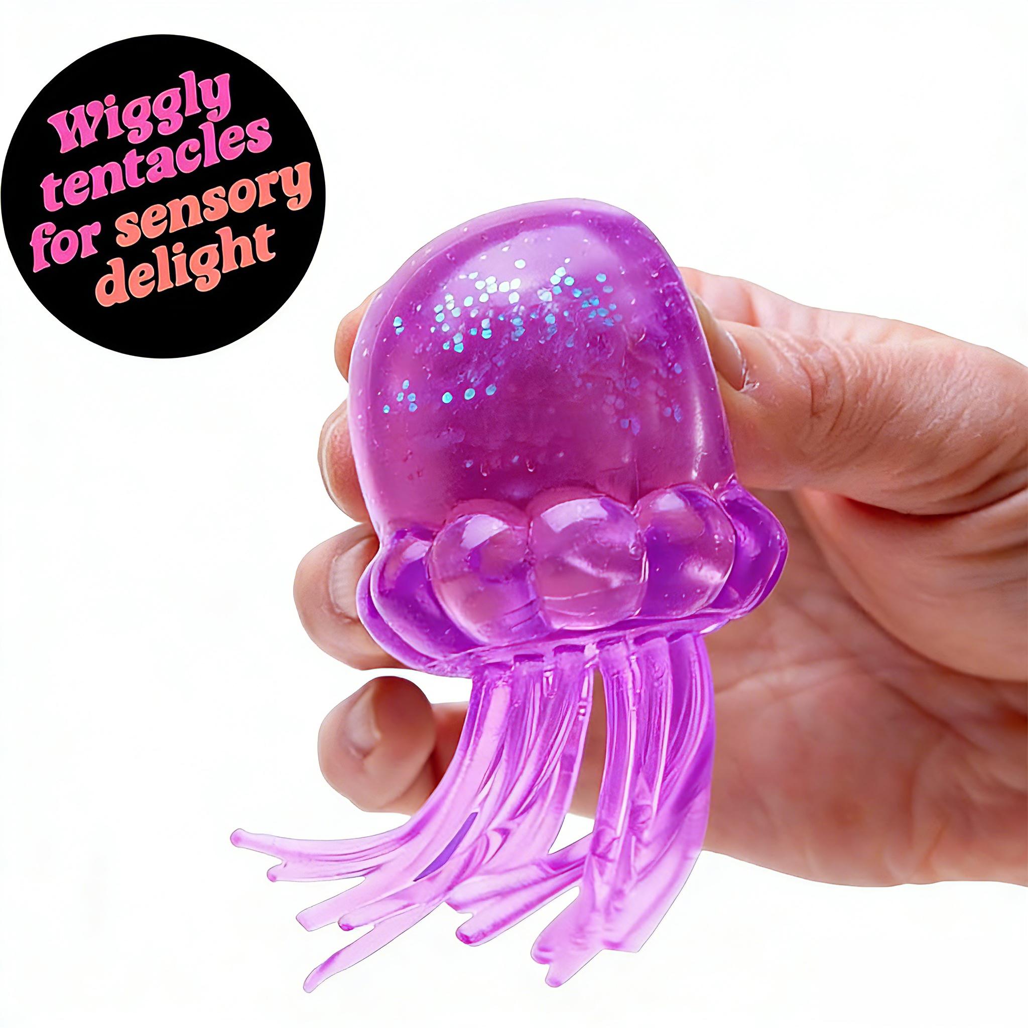 3Pcs Jellyfish Design Squeeze Stress Ball, Fidget Stress Ball, Ice Squeeze Cube-Drop Malt Sugar Balls: Sensory Toys for Anxiety and Stress,Perfect Gift for Holidays and Parties,The perfect Easter gift, Stress relief, Relaxation, Gift for kids and friends