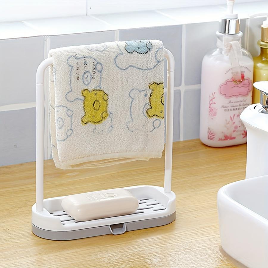 Easy-Install Kitchen Sink Organizer - No-Drill, Space-Saving Storage Rack for Dishcloths & Towels with Drain Basket