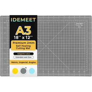 Premium Self Healing Cutting Mat 18'' x 12'' A3 Non-slip 5-Ply Double-Sided Rotary Cutting Board for Quilting Crafts Cutting Fabric Scrapbooking Modeling Projects Anthracite Gray