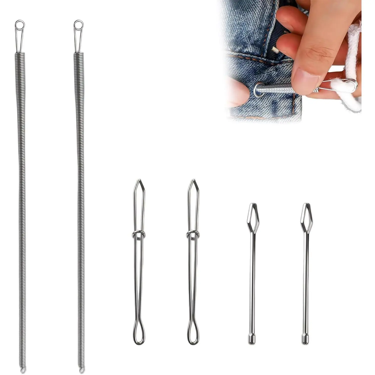 6 count Drawstring Threader Tool,Metal DIY Cord Threading Clips,Loop Turner Sewing Tool for Easy Hoodie, Jacket,Hoodies and Sweatpants