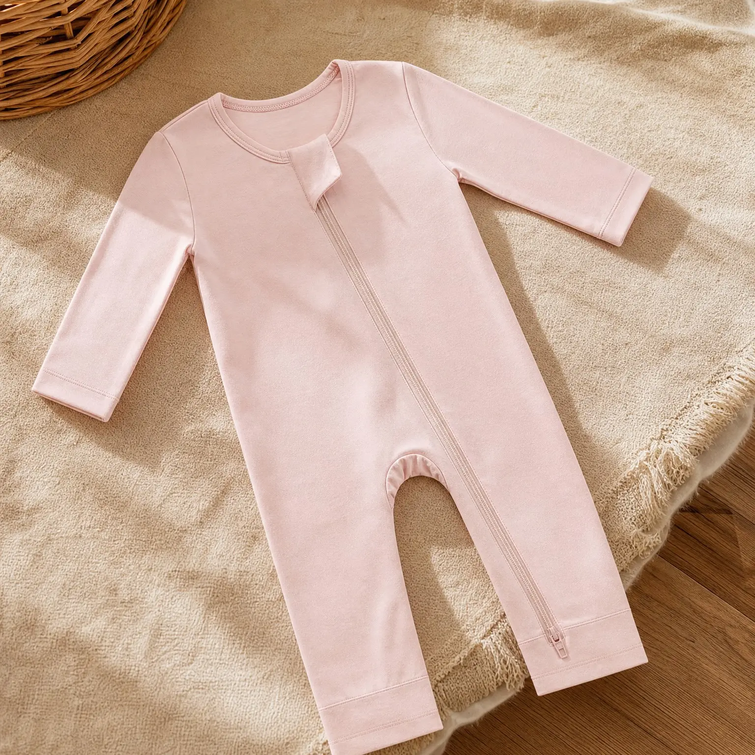 Baby Long Sleeve Romper Jumpsuit, Premium Soft Rayon One-Piece Pajamas for Boys Girls, 2-Way Zipper Coverall Sleeper(Gift)