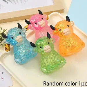 Adult Mini Cute Animal Stress Relief Toy, Slow Rise Sensory Fidget Pressure Ball, Easter Basket Fill, Gift for Cow Lovers