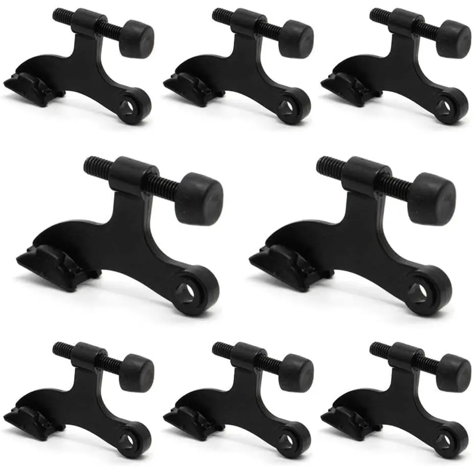 Black Hinge Pin Door Stoppers – Durable Adjustable Door Stops, Zinc Alloy with Rubber Bumpers