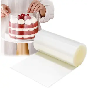 Cake Collars, Transparent Cake Rolls, 4 x 394inch Acetate Cake Collar Roll DIY Acetate Sheet Transparent Chocolate Mousse Collar Surrounding Edge Decorating Cake Strips for Baking Cake Decorate