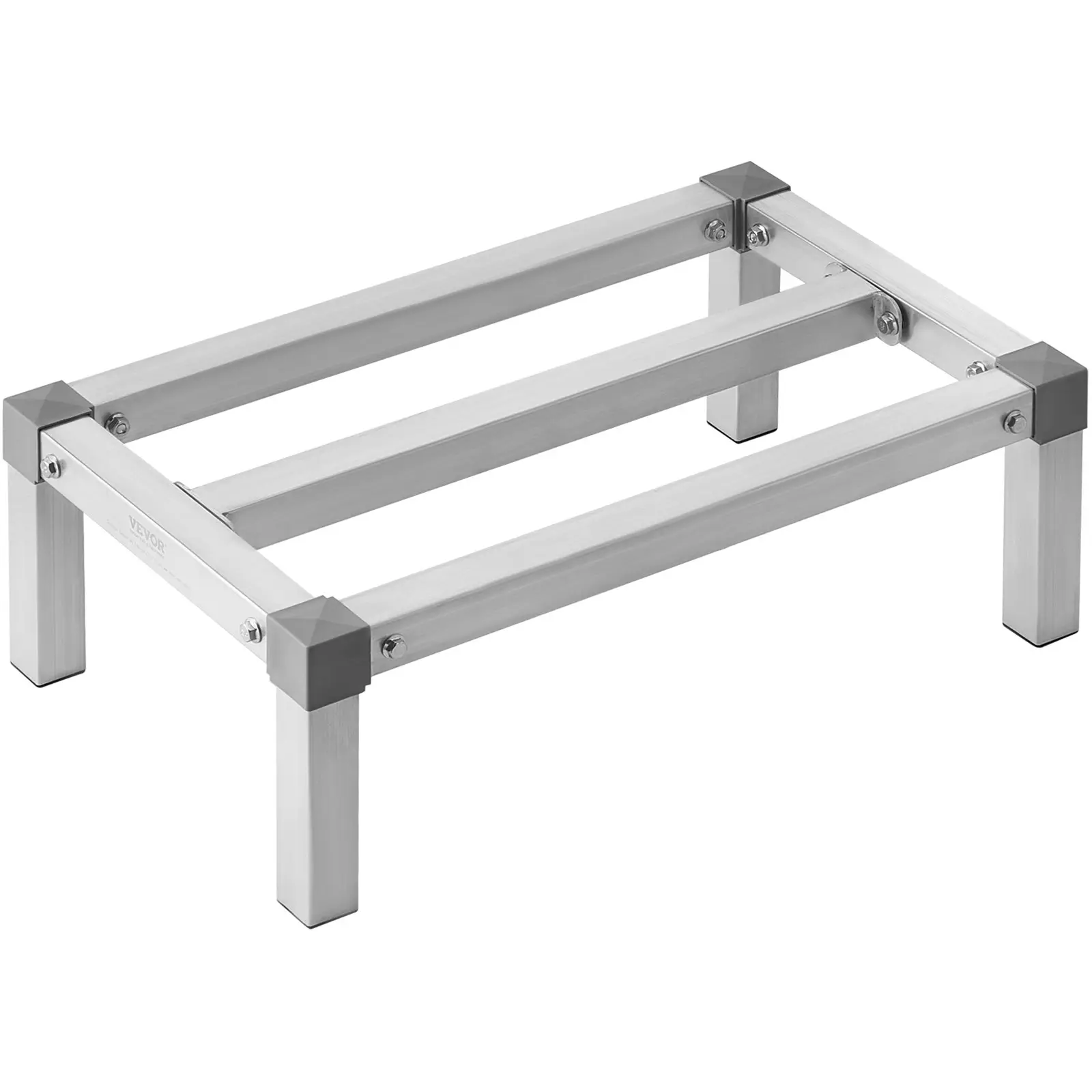VEVOR Aluminum Dunnage Rack, 24" x 14" Commercial Food Floor Rack, 8" Off the Floor, 1000 lbs Capacity Adjustable Aluminum Storage Rack, for Storage in Restaurants, Kitchens, Garages and Vehicles