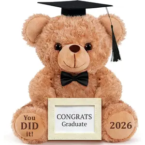 Class of 2026 Graduation Bear - Graduation Gifts 9.8 Inches Teddy Bear Animal Plush with Picture Frame for Girls Boys College Kindergarten Class of 2026 Cute Bow Tie Keepsake