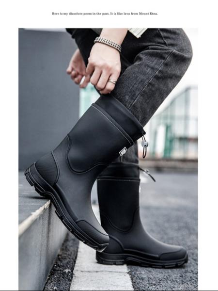 Men's & Women's High-Quality Anti-Slip Rain Boots with Cuff, Waterproof Kitchen Shoes, Garden Shoes, Motorcycle Boots, Fishing Shoes, Slip Resistant Boots, Waterproof Outdoor Footwear
