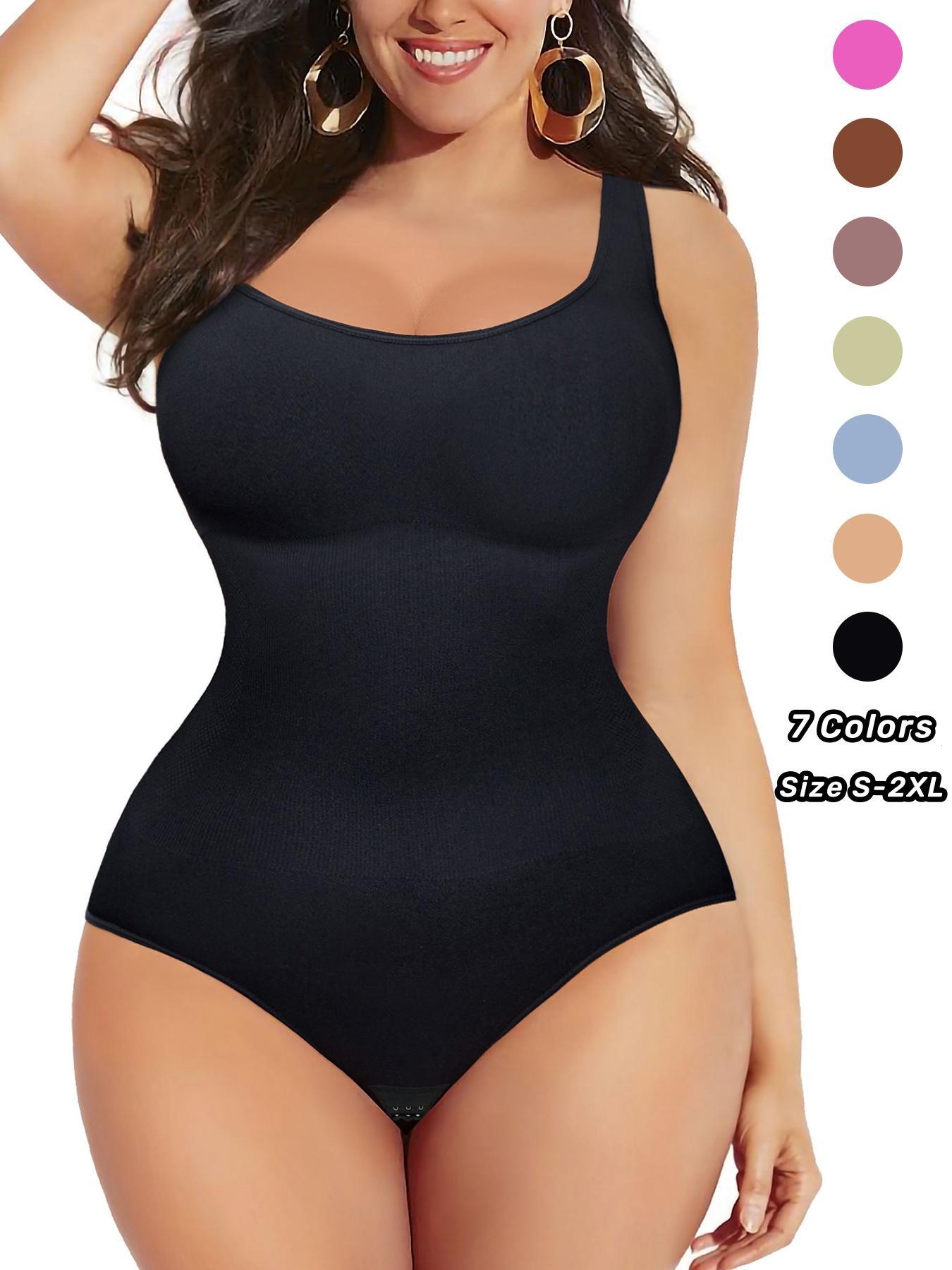 Women's Plus Size Seamless Shapewear Square Neck Sleeveless High Elastic Bodycon Casual Party Wear Tight Fit Top