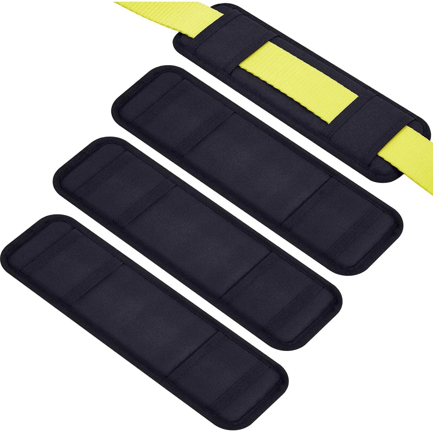 4 Pack Tie Down Strap Protector Sleeve, Black |  Protective Sleeves for Ratchet Straps Protective Strap Protector for Boat  Kayaks Yacht , 4 x 12''