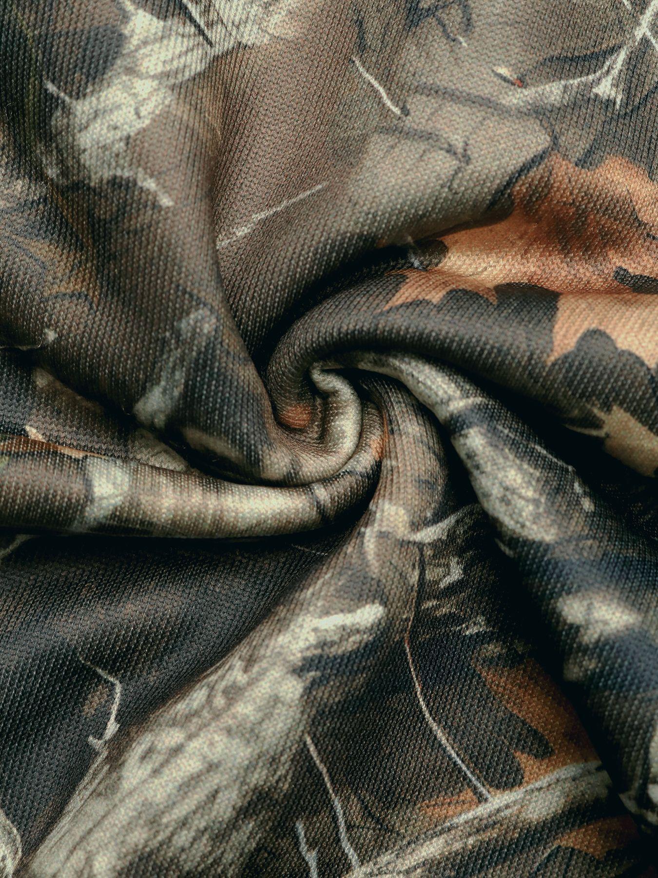 2025 Autumn New Casual Daily Camouflage Maple Leaf Floral Print Pullover Sweatshirt for Women