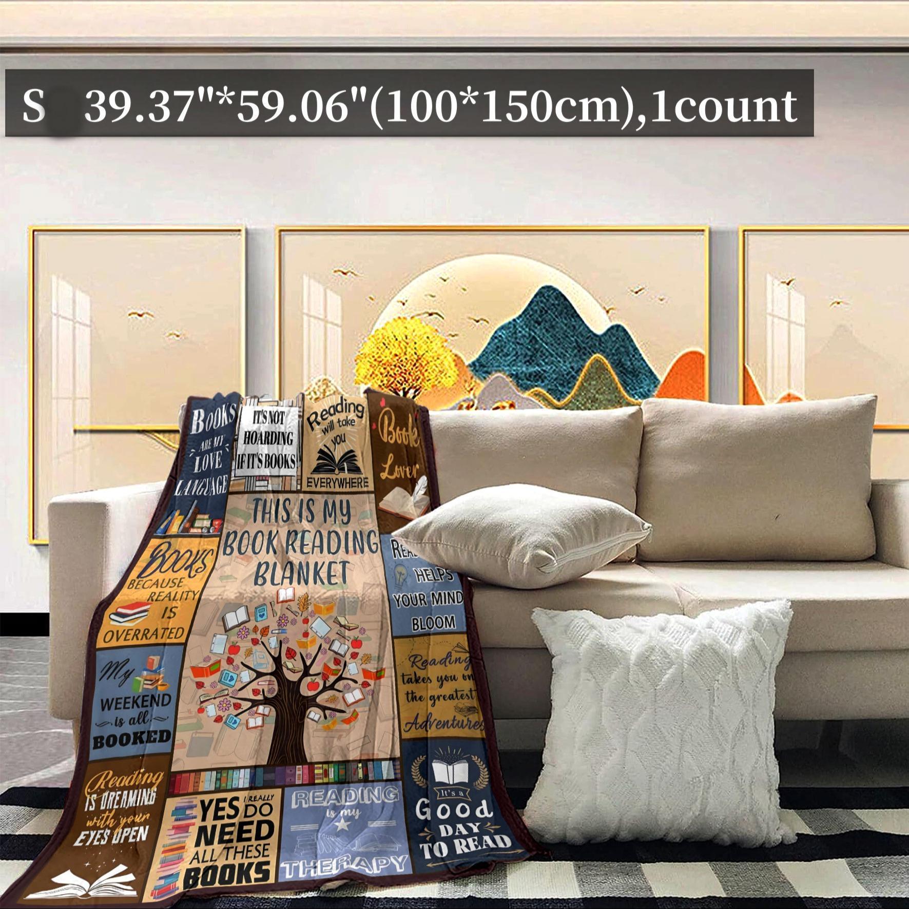 Book Themed Blanket, Soft Throw Blanket, Air-conditioned Room Blanket, Warm Nap Blanket, Blanket Gifts for Home Office Travel Camping