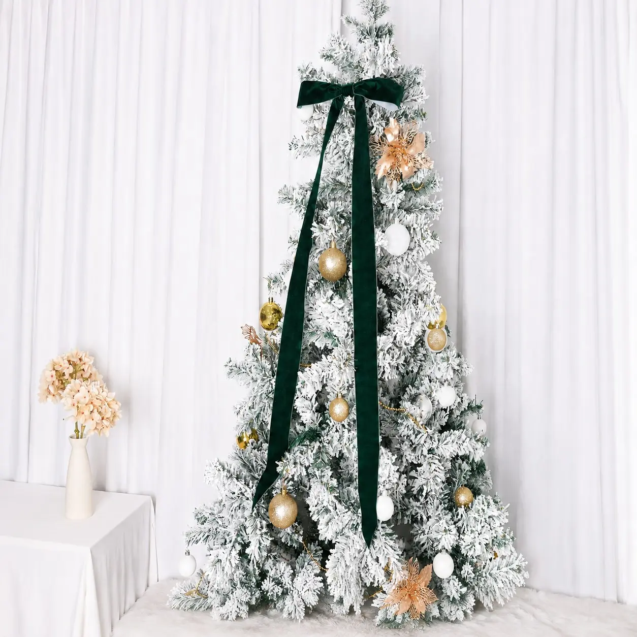 6pcs per bag, classic velvet bows 13x26cm long, twistable, pre-twisted decorative seasonal bows, perfect for stairwell decoration, Christmas tree decoration, gift wrapping, house decoration