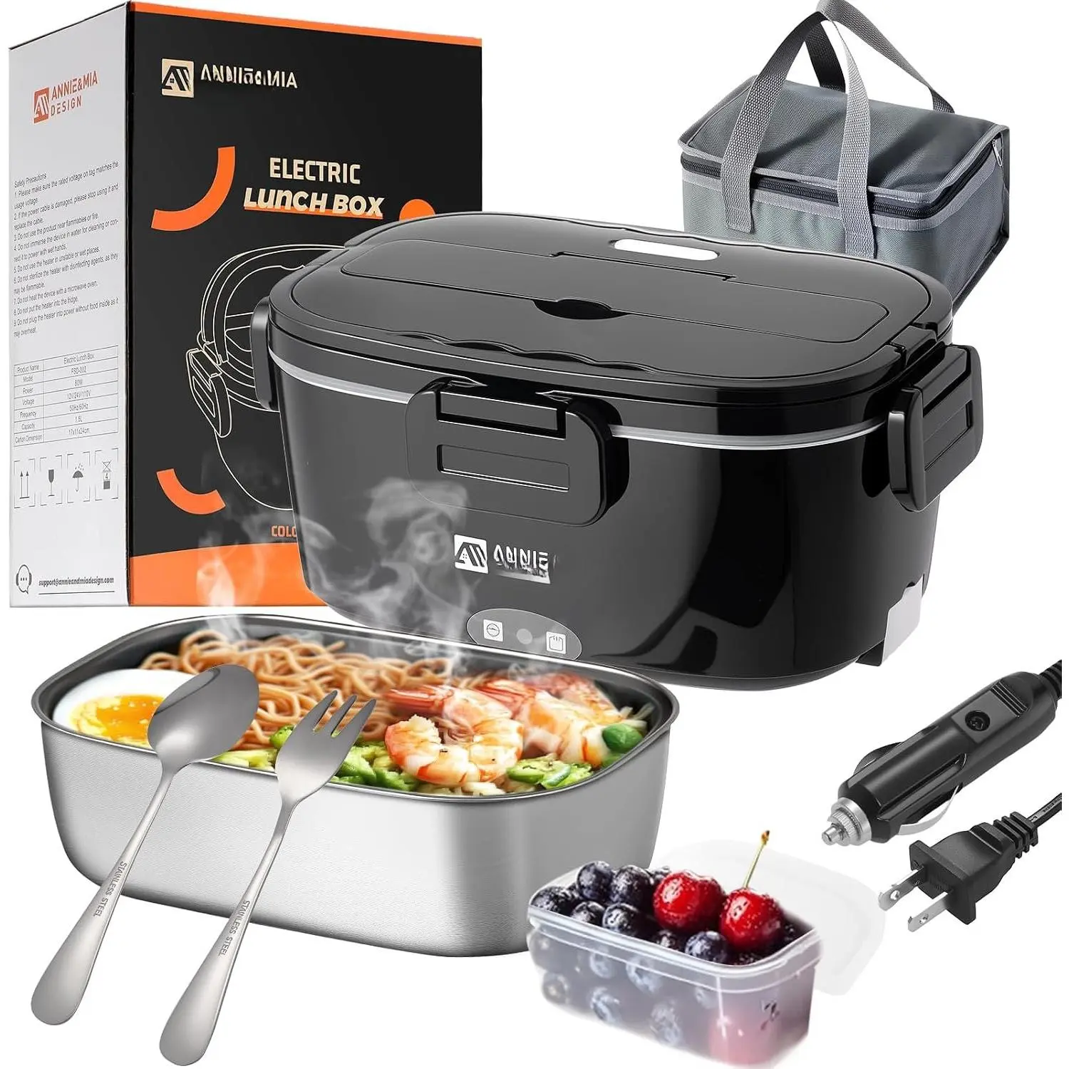 50-Ounce Electric Lunch Box for Adults, Portable  Warmer for men Heated Lunch Box for Adults, //Office/ Use, Lonchera Eléctrica Portátil