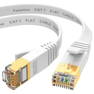 Cat7 Ethernet Cable 15 ft, High Speed Flat LAN Patch Cord with STP RJ45 Connectors for Router Modem, Faster Than Cat5/Cat5e/Cat6/Cat6e