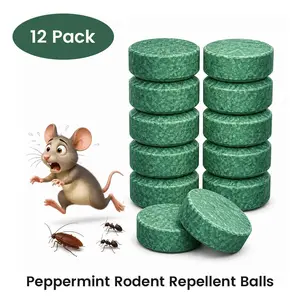 Rodent Repellent - 100% Natural Peppermint Oil Mouse & Pest Repellent Balls (12 Pack), Pesticide-Free, Pet Friendly, Safe Rodent Deterrent for Indoor & Outdoor
