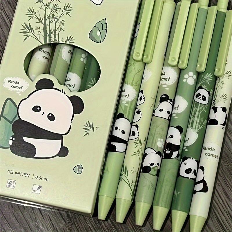 Cute Panda Pattern  Pen, 6 Counts Durable Lovely Smooth  Pen with Clip, Writing Pens, Office Stationery & Supplies for Home School Dormitory