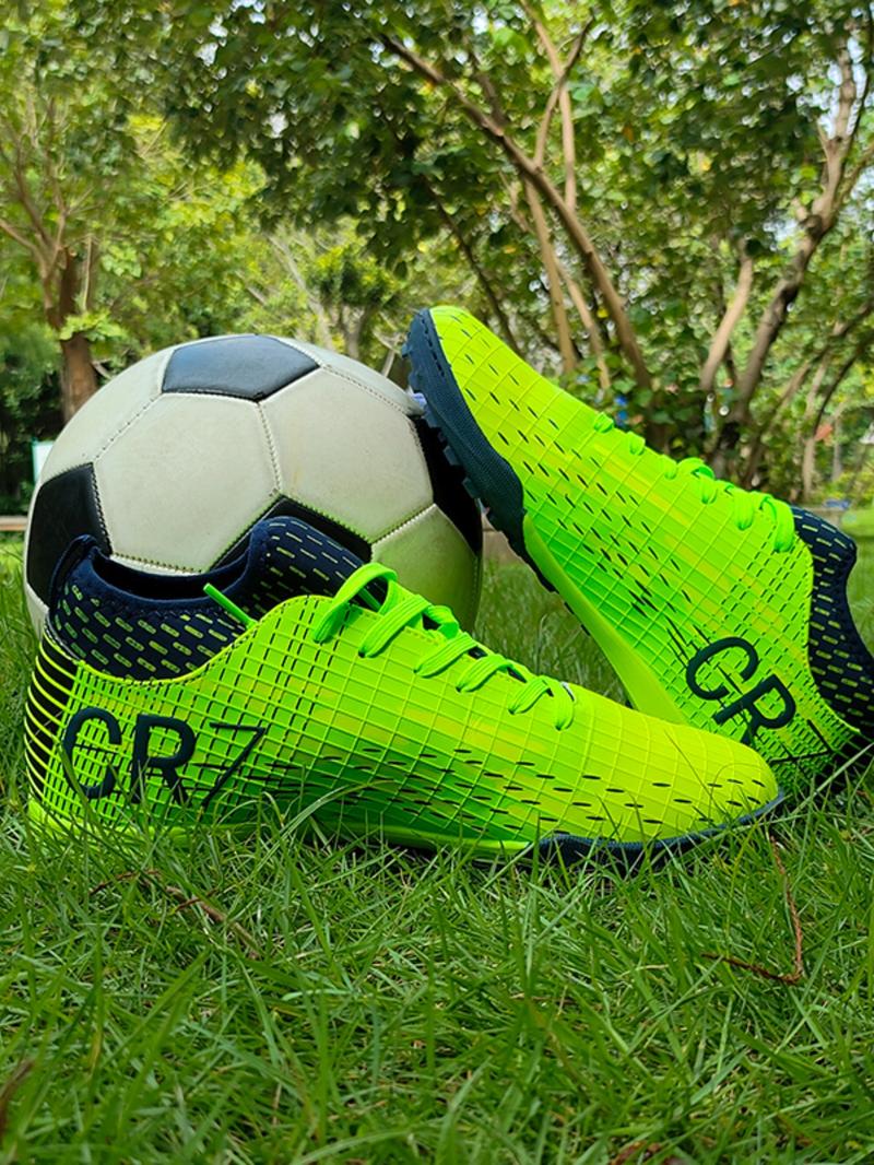 Unisex's Letter Print Low Top Spike Football Shoes, Soccer Shoes, Breathable Comfortable Football Cleats, Football Training Shoes, Football Boots for All Seasons