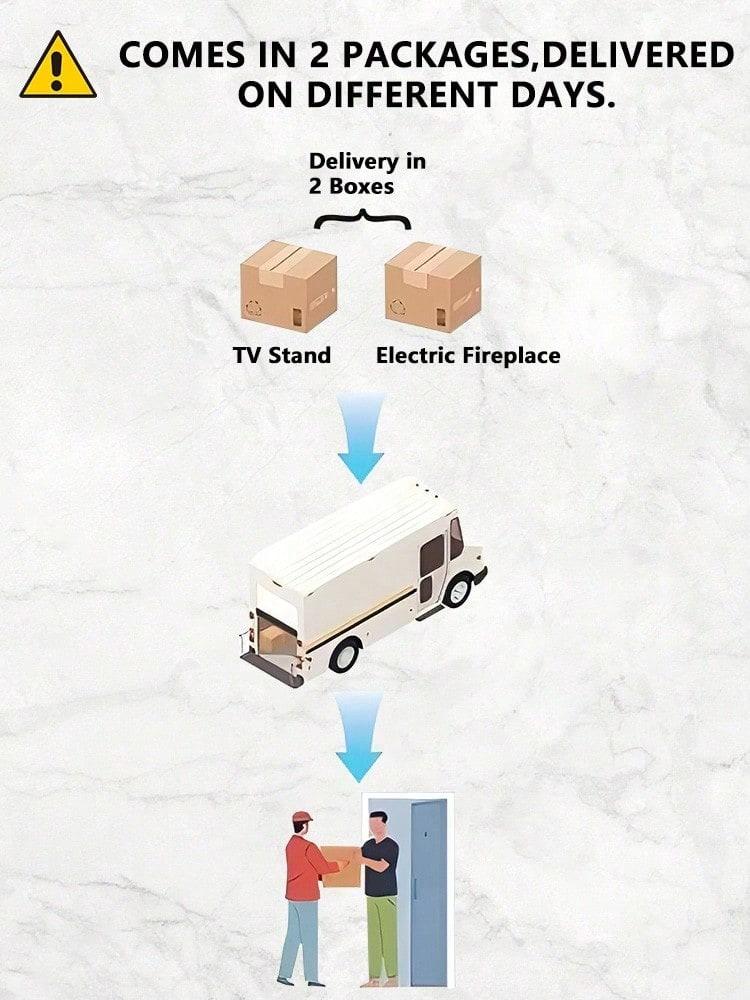 [2 Packages Shipping]Modern Fireplace TV Stand With 36" Electric Fireplace, And Storage Cabinet For TVs Up To 80" - High Gloss Wood Design For Living Room,Thanksgiving,Christmas  Gift