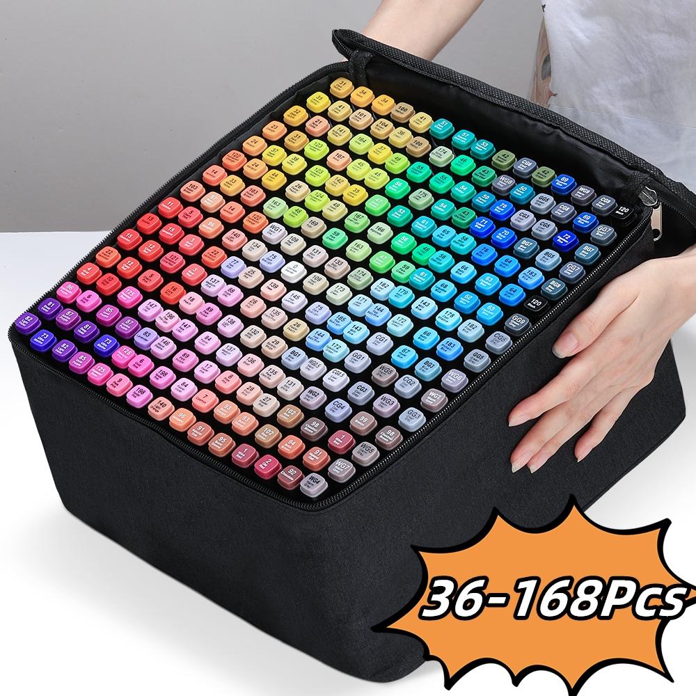 Dual Tips Alcohol Marker Pen, 36/60/80/168pcs Art Marker for Coloring Book Sketching Planner Calendar, School Supplies, Artist Bundle