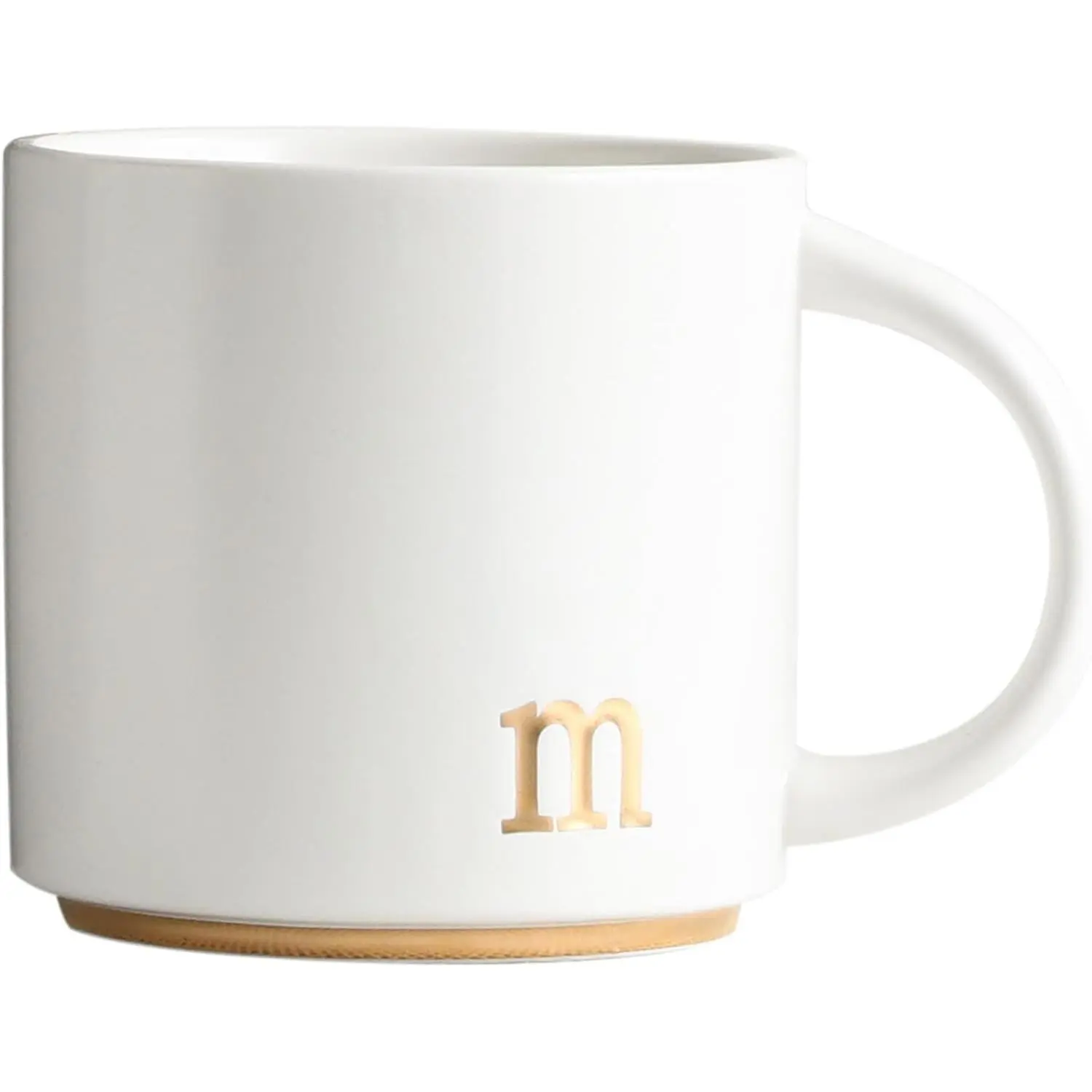 Ceramic Coffee Mug, 15 oz Monogram Cup with Gift Box(m) |     Dishwasher Safe, Engraved Gold Letter , Personalized Housewarming Birthday Present, Christmas Thanksgiving Mothers Day Gifts