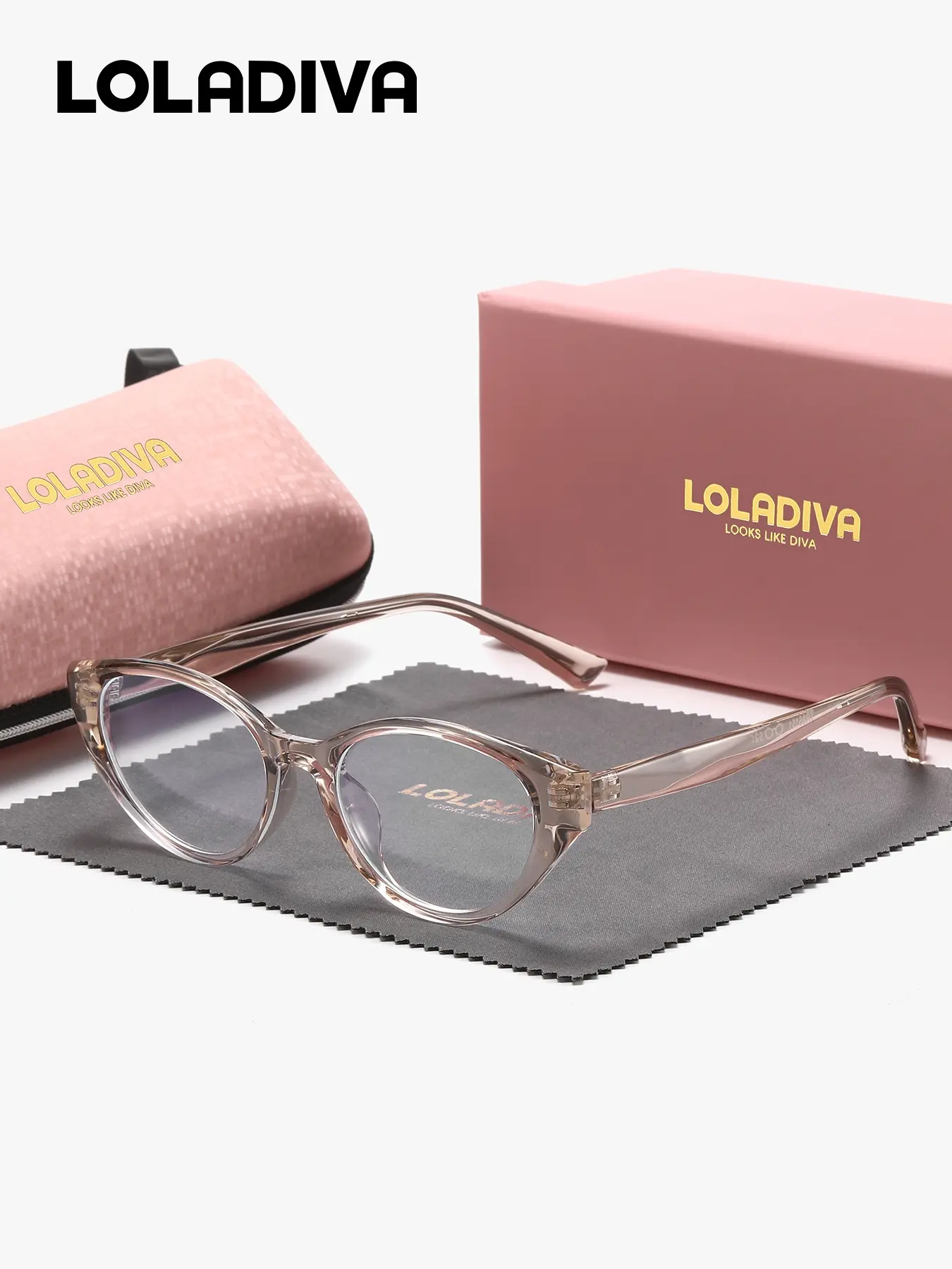 LOLADIVA 1 Piece Unisex Collegiate Full Frame Plaon Glasses Premium Oval Frame Plaon Glasses