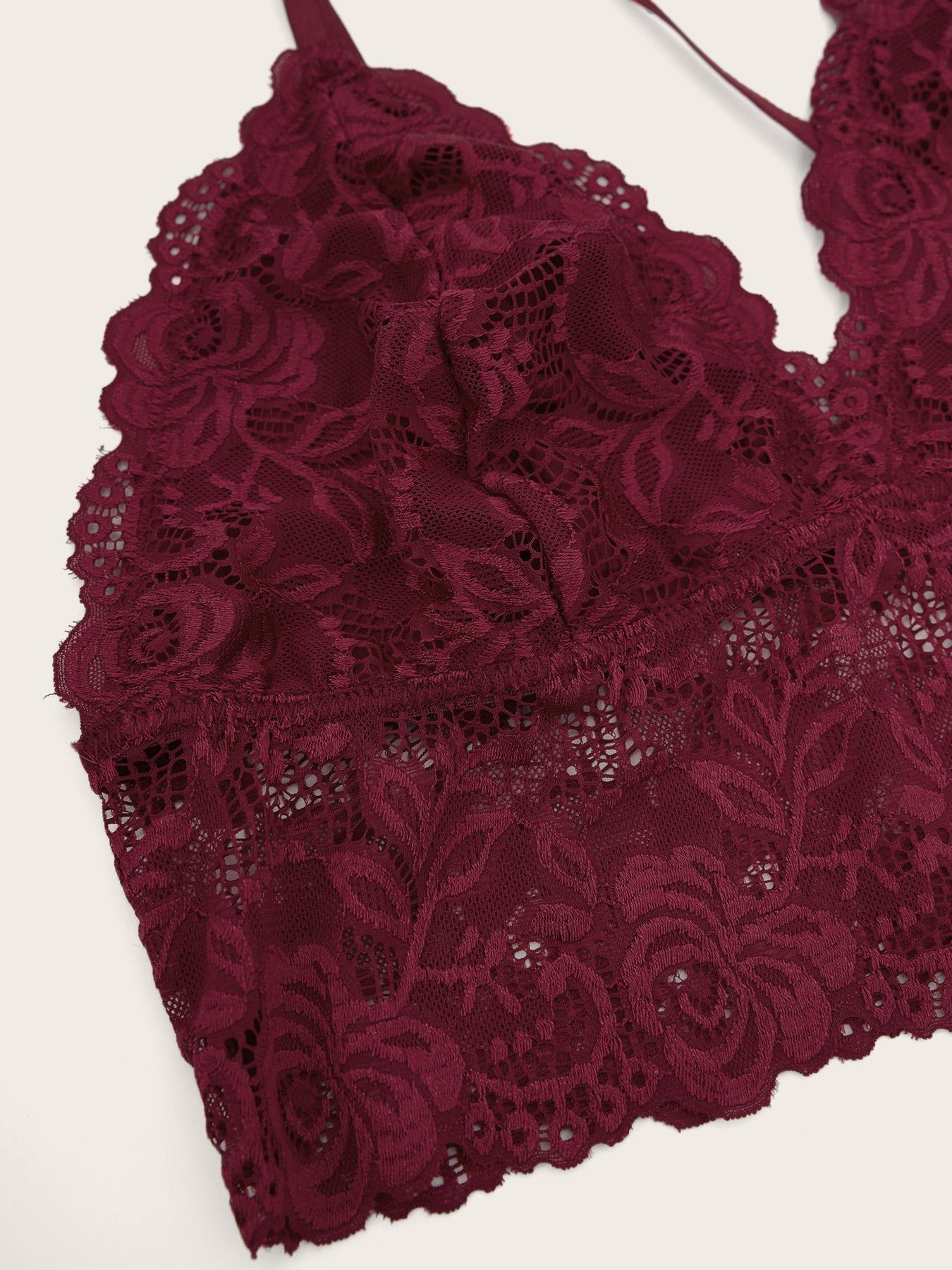 Two-Piece Set Women's Floral Lace Bra & Bow Decor Panty, Sexy Comfortable Breathable Everyday Medium Lingerie Set for Daily Wear, Underwear Set for Women Womenswear Bra Sets
