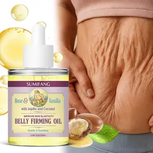 SUMIFANG | Rose & Vanilla Abdominal Firming Oil | Jojoba Oil + Coconut Oil + Centella Asiatica + Aloe Vera + Vitamin E | Improves skin elasticity • Intense moisturizing • Deeply nourishes skin • | Daily abdominal firming care | Skin Tightening Oil