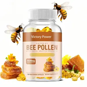 Bee Pollen 3520 Mg 120 Vegetarian Capsules (100% Vegan, Non-GMO and Gluten-Free) Naturally Rich in B Vitamins, Protein