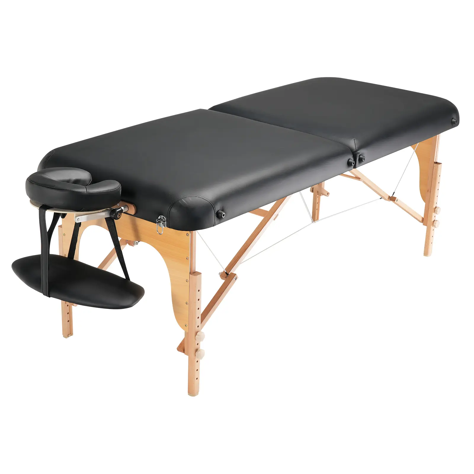 Professional Wide Massage Table 30" W, Heavy Duty Folding Massage Table, 8-Level Height Adjustable Facial Salon Tattoo Bed, Portable Spa Table with Headrest, Hand Pallet & Carrying Bag, 750LBS