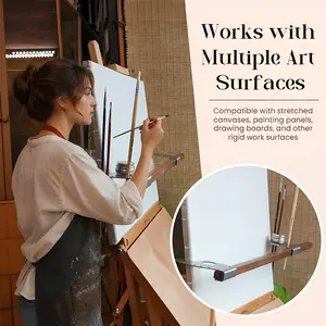 This gravity self-locking metal artist wrist rest is adjustable in height and angle, a dedicated easel hand bridge for sketching. It supports your wrist while drawing to reduce fatigue caused by suspended hands. Practical art accessory for artists.