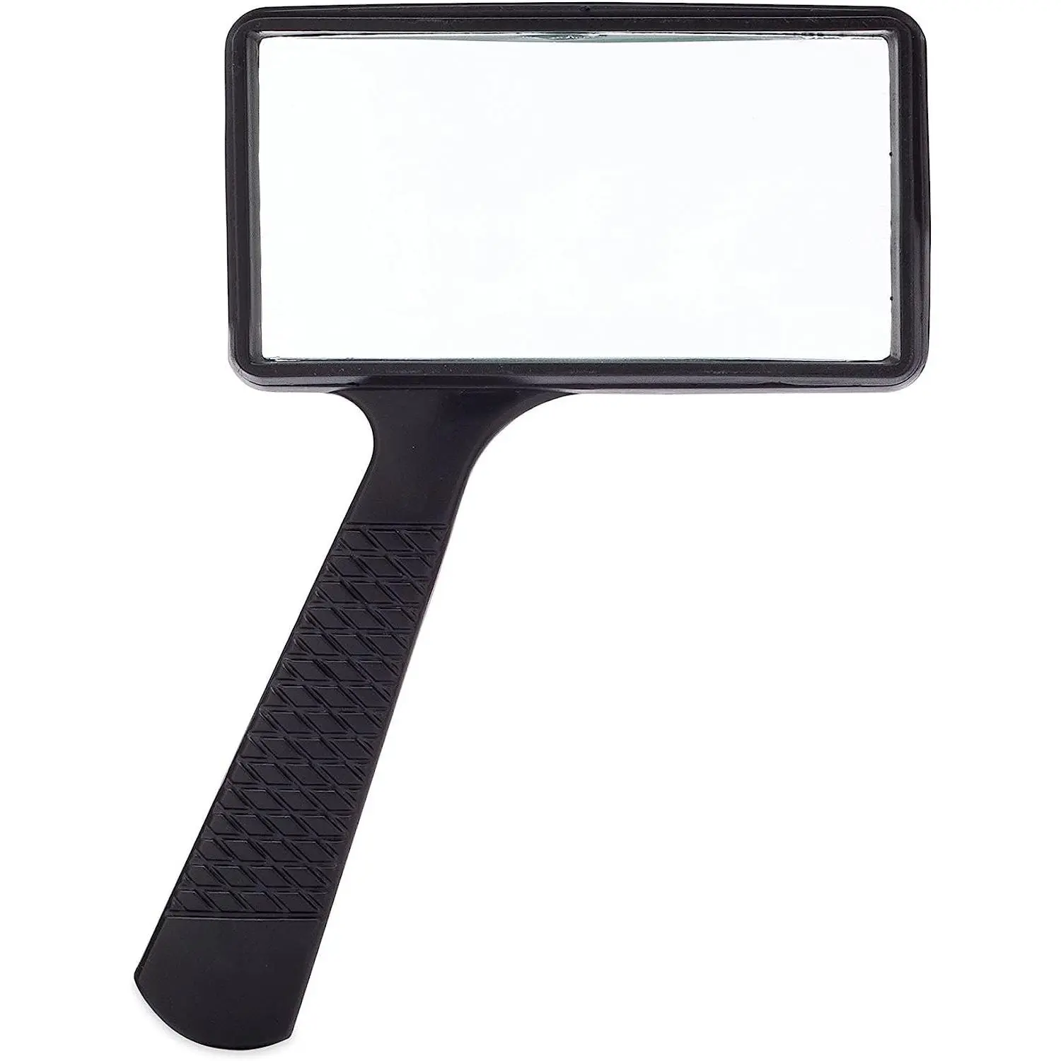 Jumbo Rectangular Handheld Magnifying Glass with 3X Magnification, Scratch-Resistant Glass Lens, and Large Horizontal Viewing Area