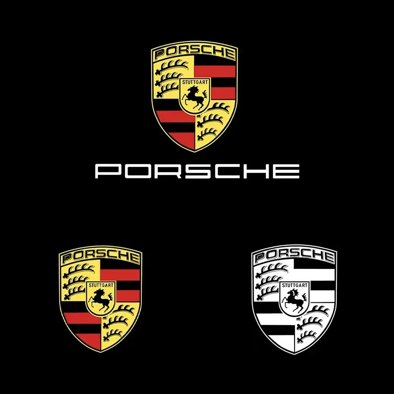 2Pcs HD LED Car Door Projector Welcome Lights for Porsche Macan Cayenne 2011-2016 911 Boxster Cayman 2013-2024, Ghost Shadow Courtesy Puddle Lamp Set
