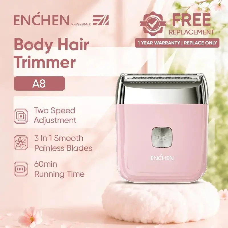 ENCHEN A8 Women's 3-in-1 Stainless Steel Blades Electric Shaver & Epilator, 2-Speed Adjustable, USB Charge, Smooth Shave, Cordless Rechargeable Hair Removal Device for Legs, Portable for Home/Travel, Ideal Gift