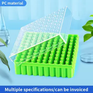 100 Hole Lab Cryovial Storage Box, 2ML Sample Freezer Tube, Digital Coding, Liquid Nitrogen Compatible, PC Material, -86°c Refrigerator