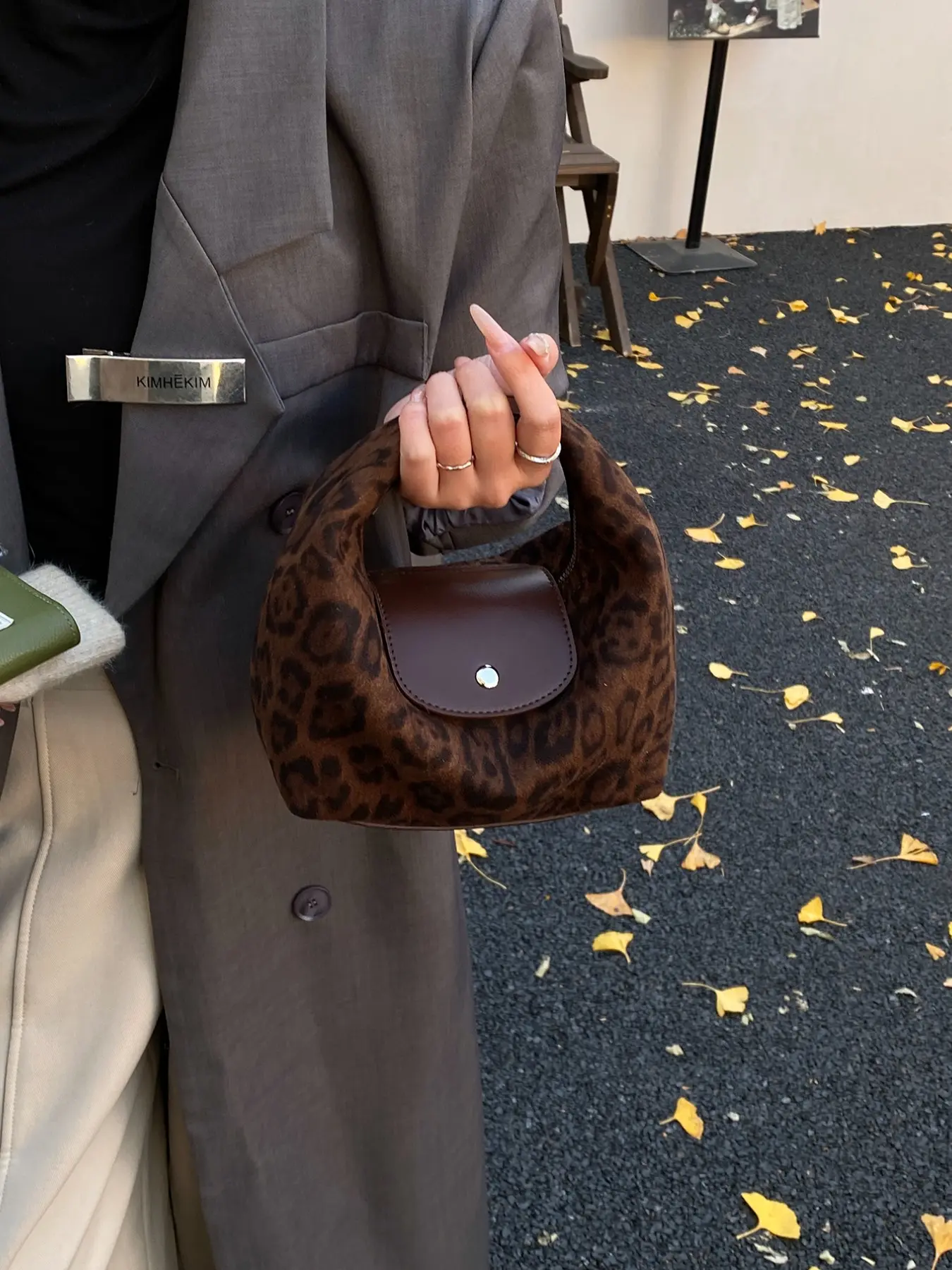 2026 Leopard Print Handbag, Patchwork Leather Buckle Mini Bag, Small Crossbody Shoulder Bag, Daily Commute Underarm Bag, Versatile Tote Bag