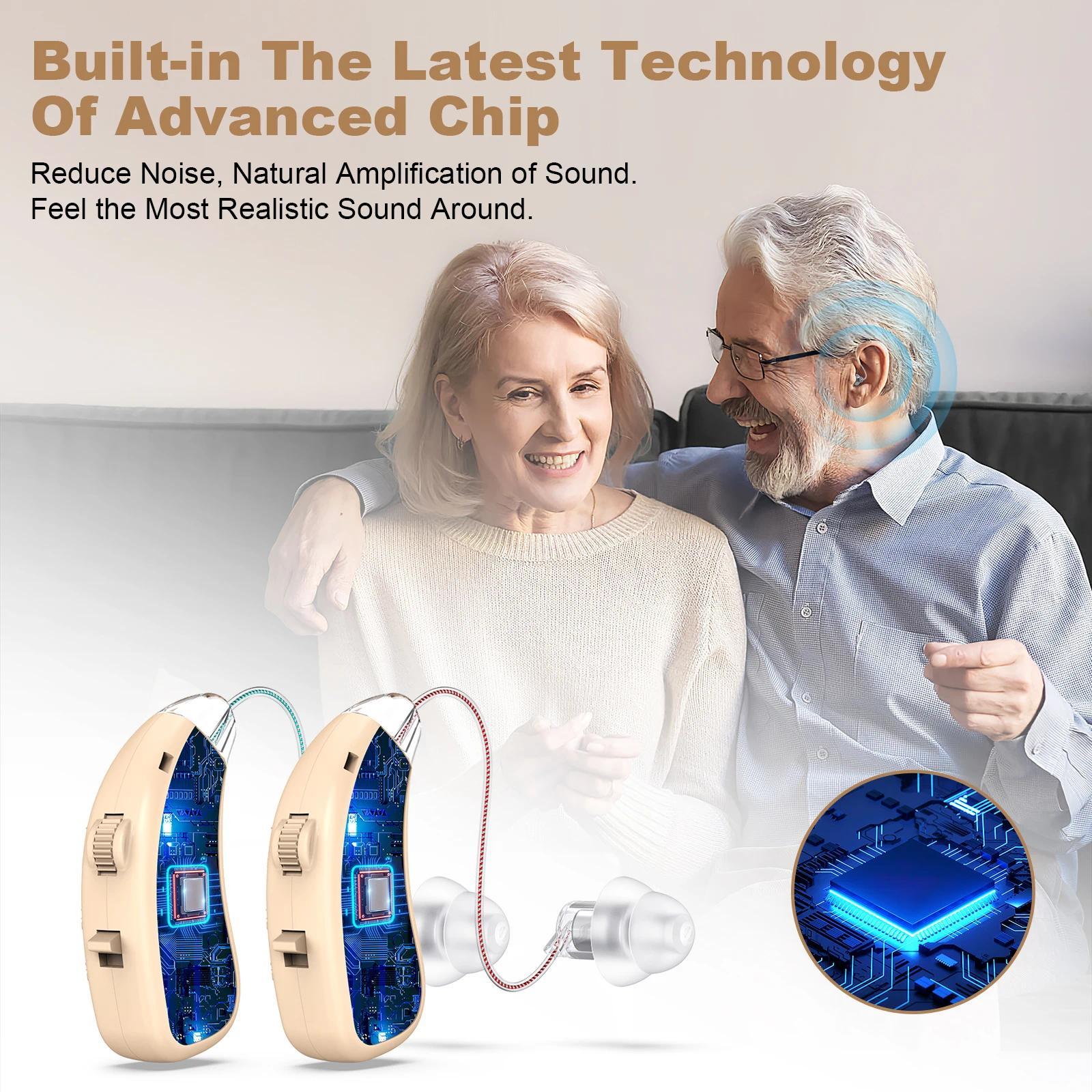 Digital hearing aid for the elderly rechargeable hearing aid for the deaf adjustable sound amplifier portable charging case Digital hearing aid for the elderly rechargeable hearing aid for the deaf adjustable sound amplifier portable charging case