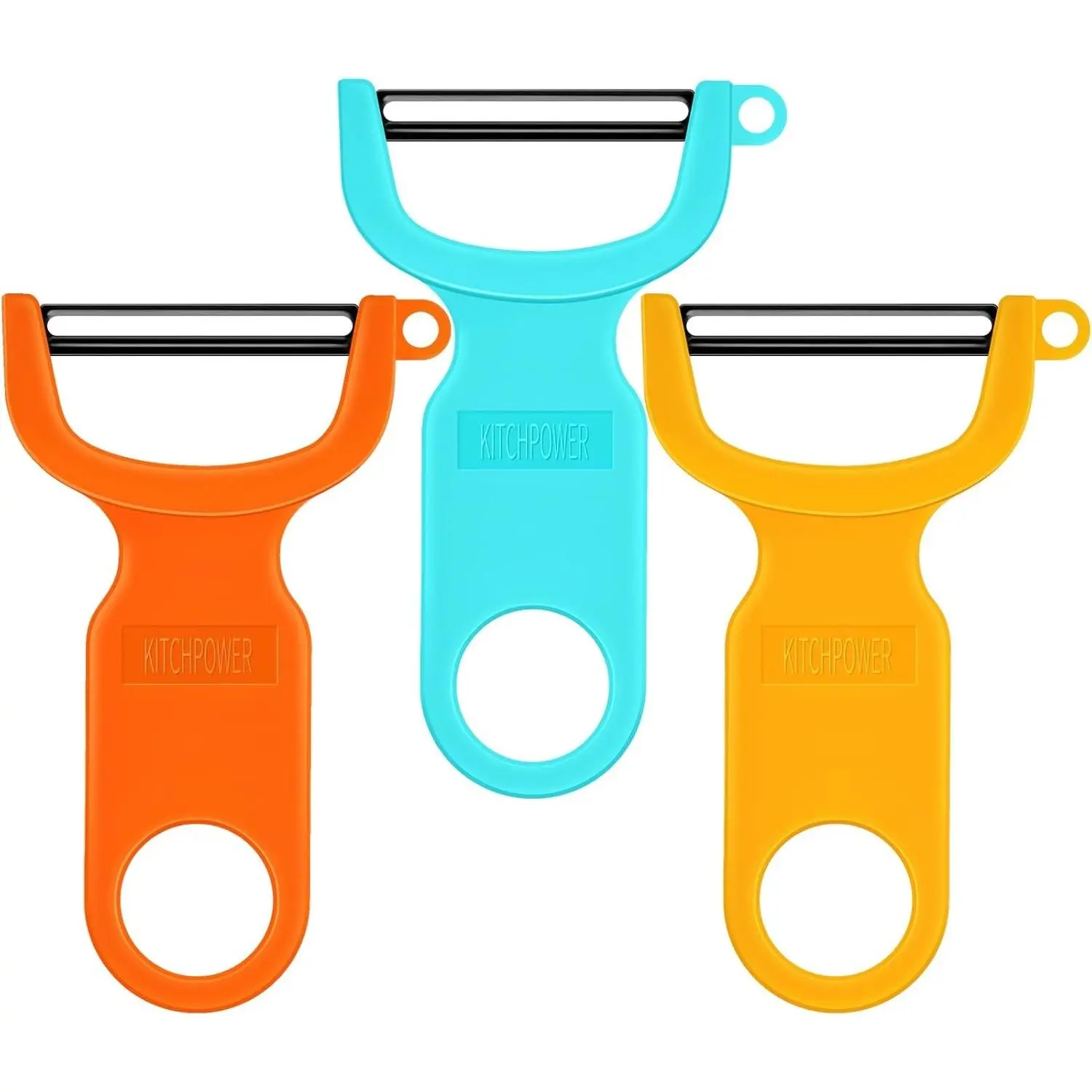 Original Vegetable Fruit Peeler Carbon Steel Blade 3 Pack Orange/Blue/Yellow…, Kitchen, Handles, Peeling